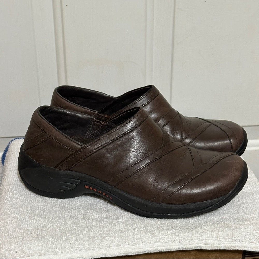 Merrell Brown Slip-On Leather Flats